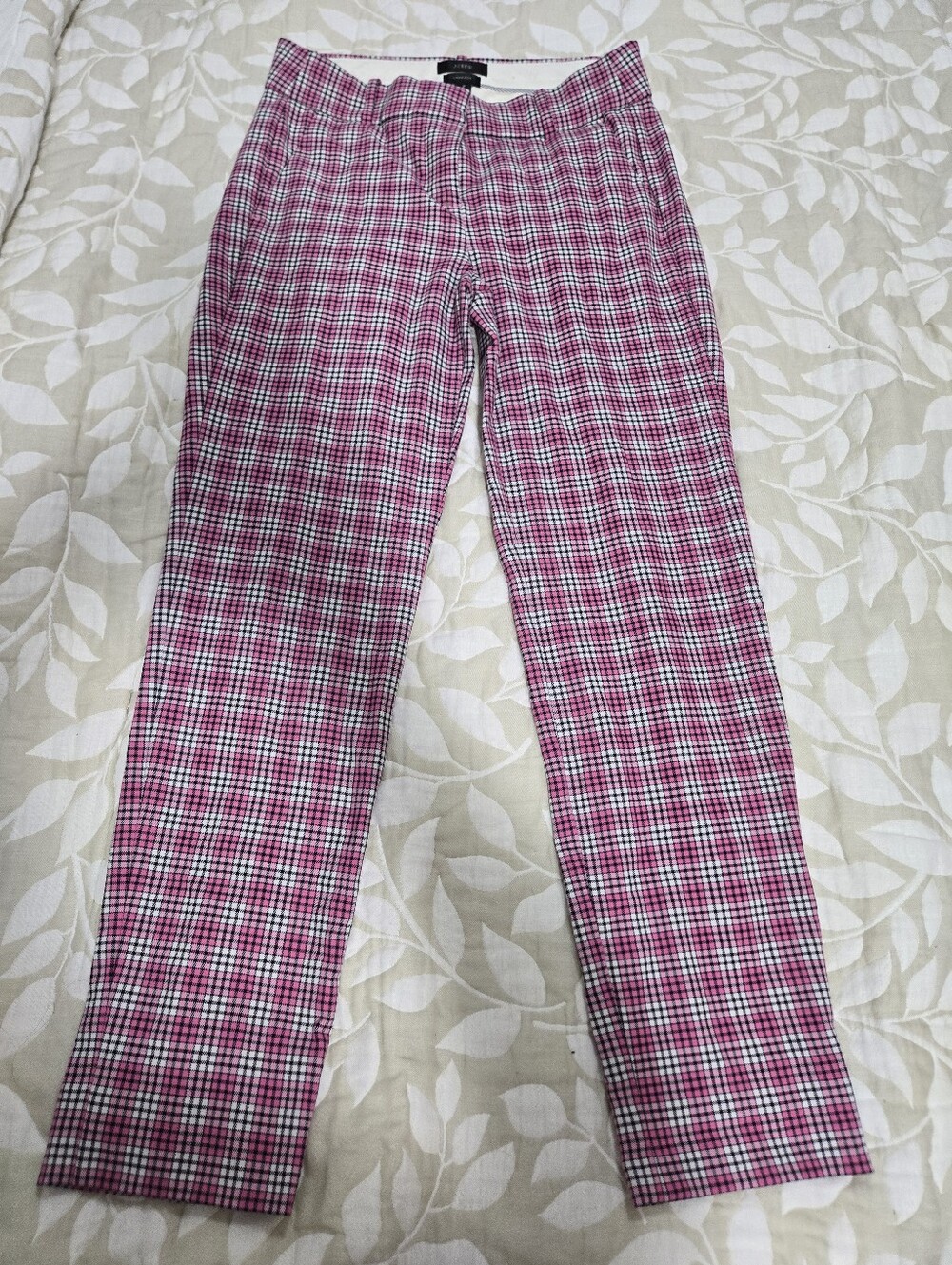 J.Crew Pink and Black Plaid Cameron Pants